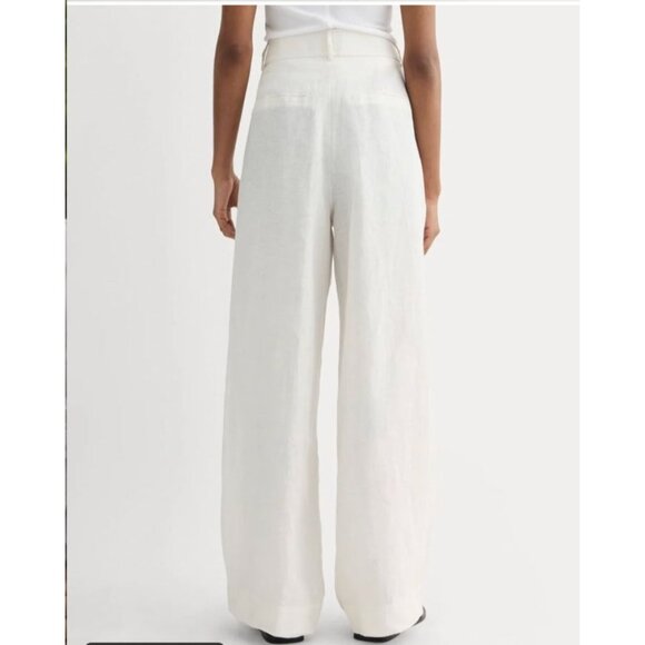 NWT Everlane The Linen Way-High Drape Pant White Size 10 - Picture 3 of 7